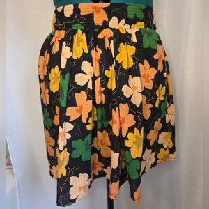 Who/What/Wear Black Floral Skirt, Womens Size Large
